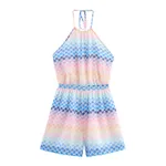 Summer Halter Backless High Waist Tight Waist Jumpsuit - Light Colour