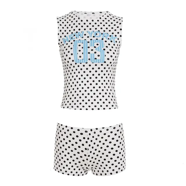 Street Sports Digital Printing Sleeveless Tank Top Shorts Casual Suit White - Shop at LoveMi
