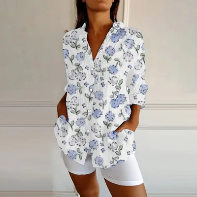 New Women's Spring And Summer Long Sleeves Plaid Printed Shirt Mcs01421 Xl - Shop at LoveMi