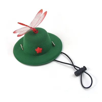 Creative Fashion New Product Adjustable Pet Hat Green Hats Red Dragonfly - Shop at LoveMi