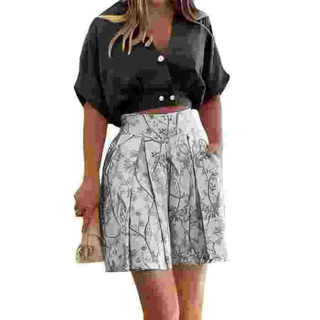 Short Shirt Short Sleeve Top Shorts Fashion Suit Black - Shop at LoveMi