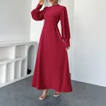 Holiday Leisure Style A- Line High Waist Dress Women's Clothing - Red