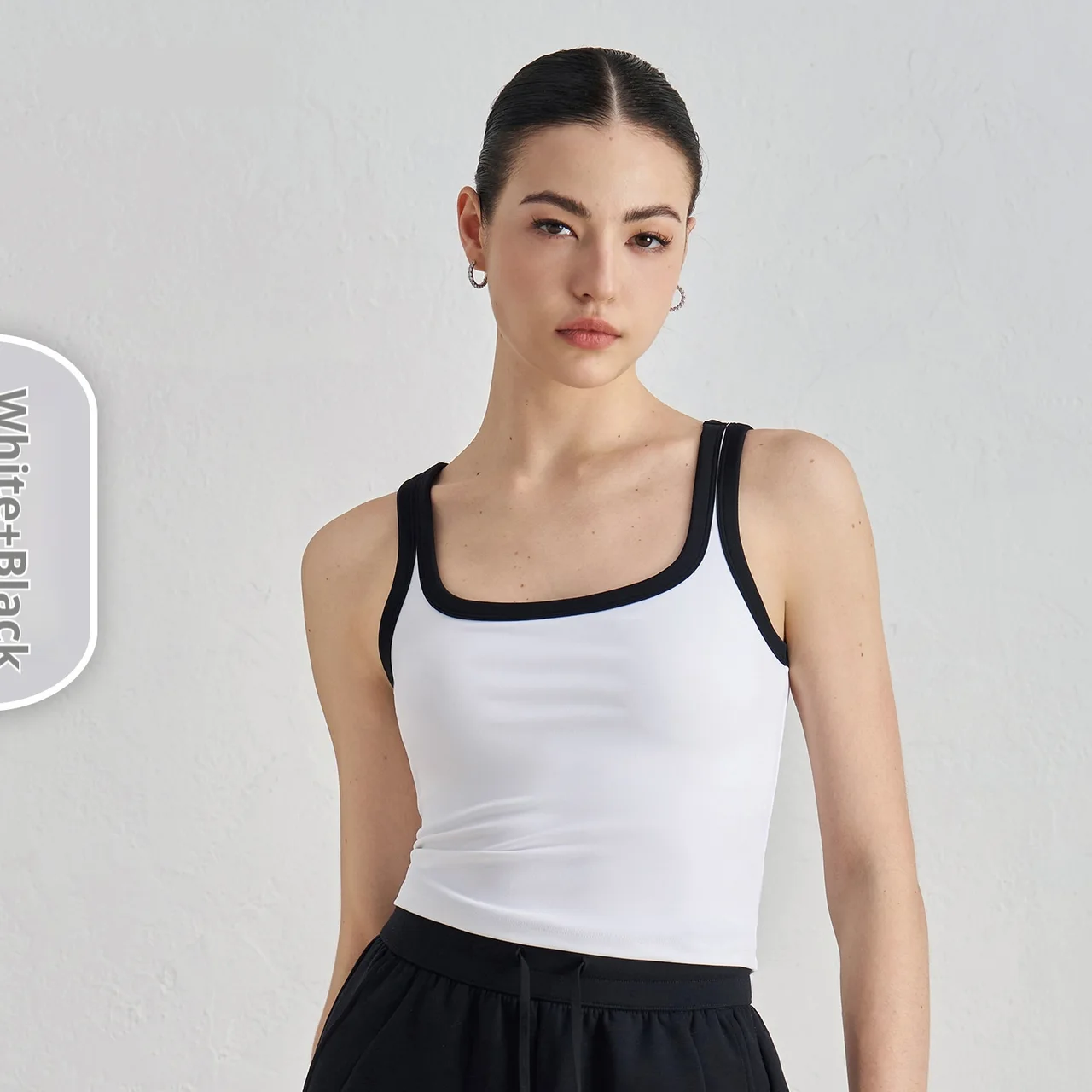 Youth Nude Feel Colour Matching Yoga Underwear Women's U-neck Beauty Back Outer Wear Sports Vest - L8