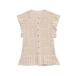 Women's Fashion Laminated Decoration Jacquard Mesh Knitted Top - Picture Color-L - View 1