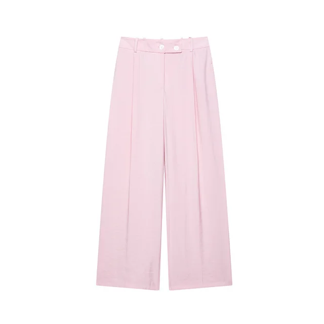 Women's Double Breasted Hanging Collar Vest Wide Back Pants Pants - Shop at LoveMi
