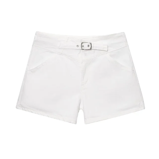 Women's Buckle Decoration Denim Casual Vest Shorts Pants - Shop at LoveMi