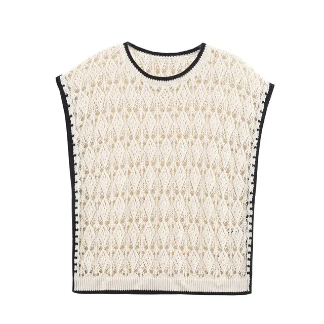 Women's Jacquard Mesh Knitted Vest - Shop at LoveMi