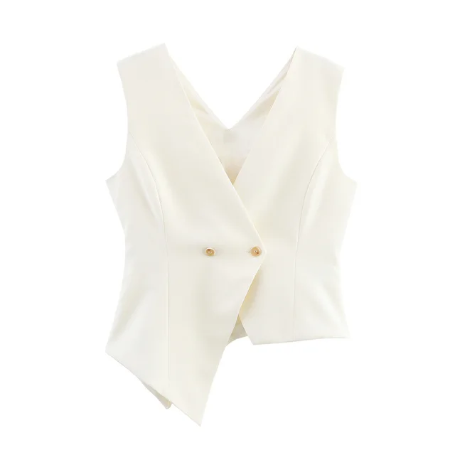 Women's Fashionable Asymmetric Sleeveless Vest Pants Top - Shop at LoveMi