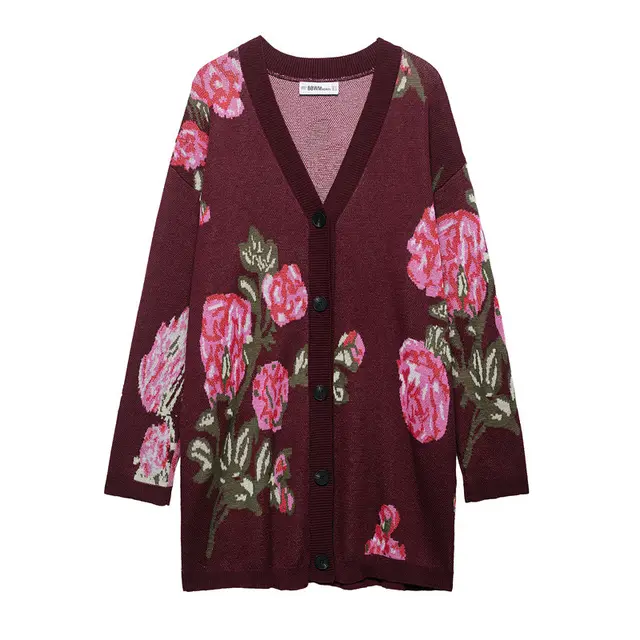 Wool Blend Rose Applique Top Shorts Knitted Cardigan Cardigan - Shop at LoveMi