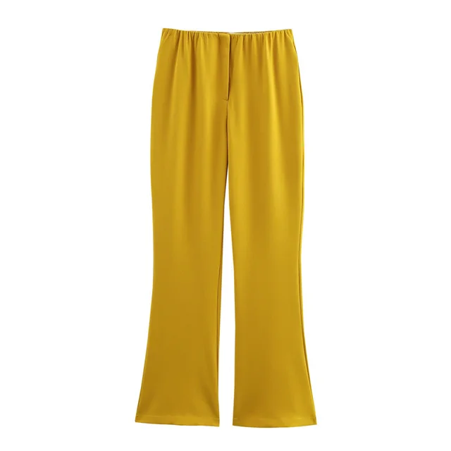 European And American Style Women's Fashion Side Slit Off Shoulder Top Bell bottom Pants Pants - Shop at LoveMi