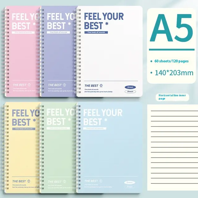 Coil Notebook B5 Color A5 Exquisite Large Capacity Notebook Thickened Spiral Noteboy A5 Blue X1 Book - Shop at LoveMi