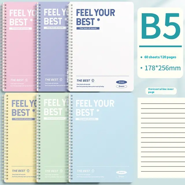 Coil Notebook B5 Color A5 Exquisite Large Capacity Notebook Thickened Spiral Noteboy B5 Powder X1 Book - Shop at LoveMi