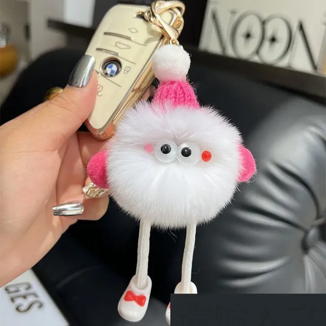 Long Feet Small Briquette Car Key Ring Pendant White - Shop at LoveMi