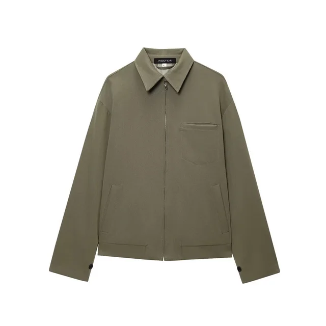 Fashion Women's Wear Loose Zip Pocket Jacket Coat Green - Shop at LoveMi