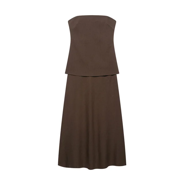 Summer Slim Fit Fashion Tube Top Dress - View 1