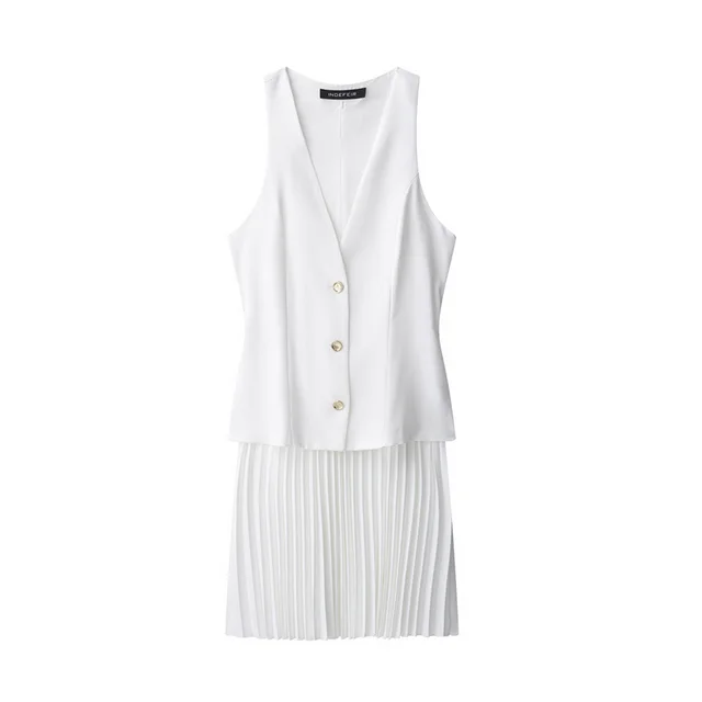 European And American Style Stitching Mini Sleeveless Dress - Shop at LoveMi