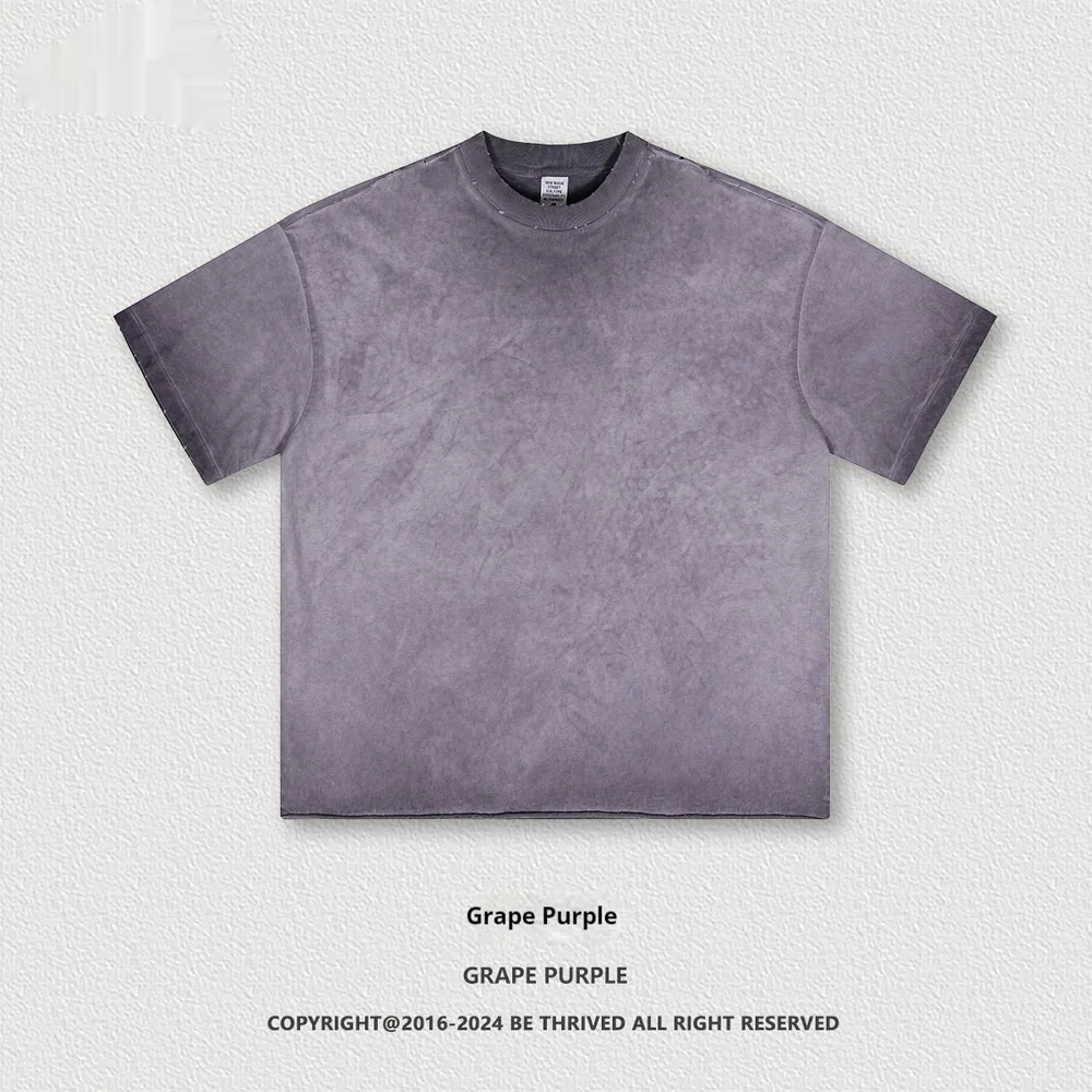 Summer Loose Men's Clothing T shirt Washed Old Grape Purple - Shop at LoveMi