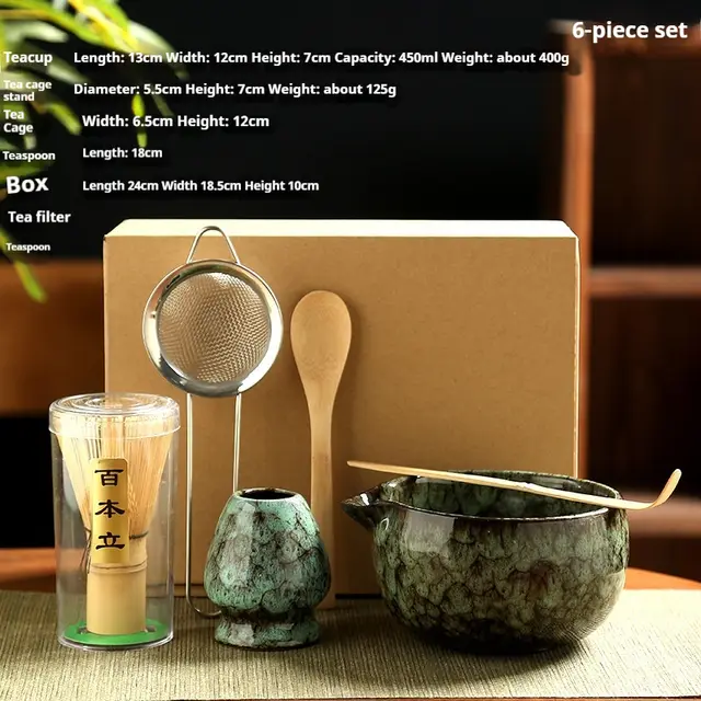 Japanese Matcha Brush Tool Song Dynasty Tea Set Gift Box For Free Cyan - Shop at LoveMi