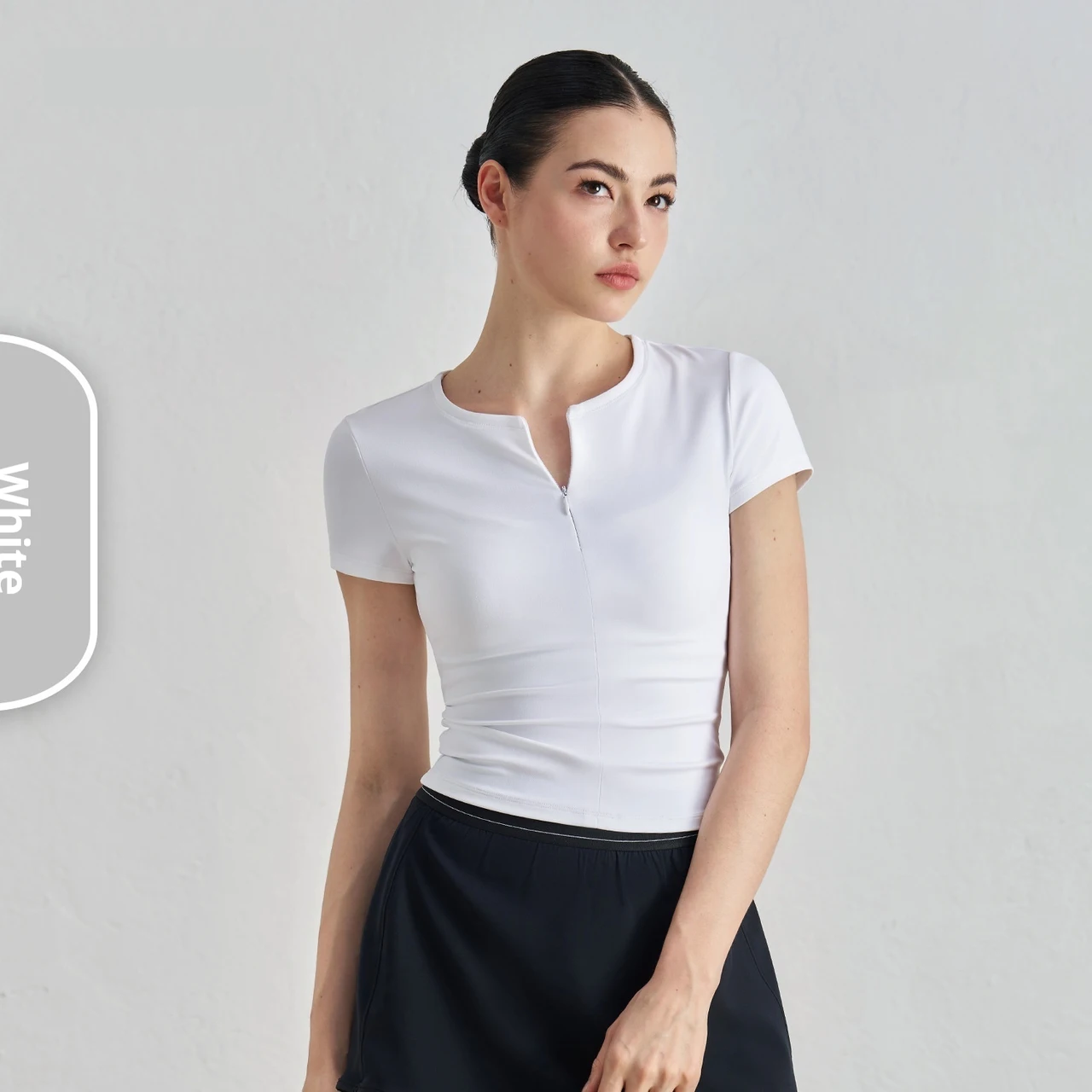 Slim Fit Slimming Yoga Short Sleeve High-grade Tight Waist Inner Sports T-shirt Round Neck Workout Top - Xl10