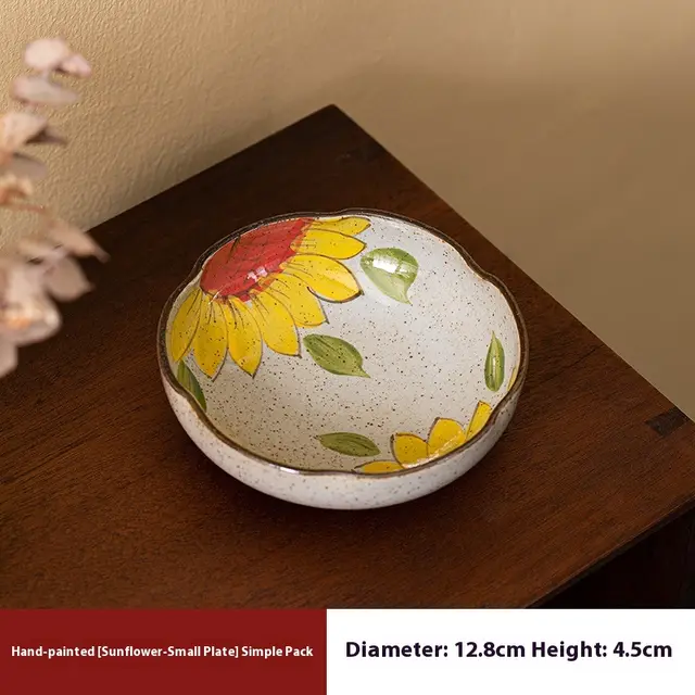 Hand Painted Fruit Snack Plate Tea Tray Small Plate Sunflower - Shop at LoveMi