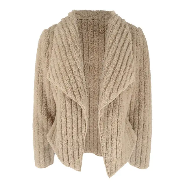 Autumn And Winter Velvet Cardigan Lapel Short Coat Brown - Shop at LoveMi