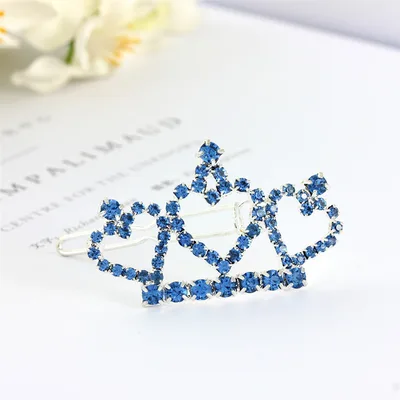 Rhinestone Crown Headdress Pet Decorations Blue - Shop at LoveMi