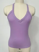Sports Vest Yoga V-neck Halter Top - Violet-M