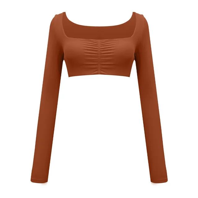Autumn And Winter New Flared Pants Solid Color Sports Long sleeve Suit Dark Orange Top - Shop at LoveMi
