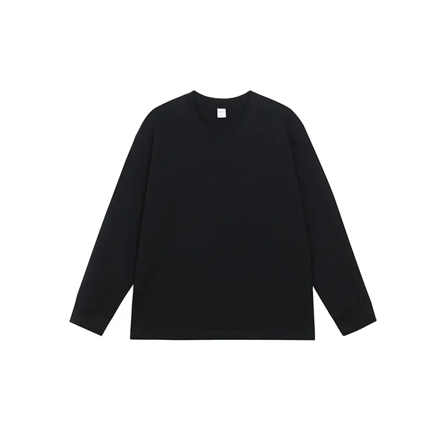 Fall Pure Cotton Long Sleeve Bottoming Shirt Black - Shop at LoveMi