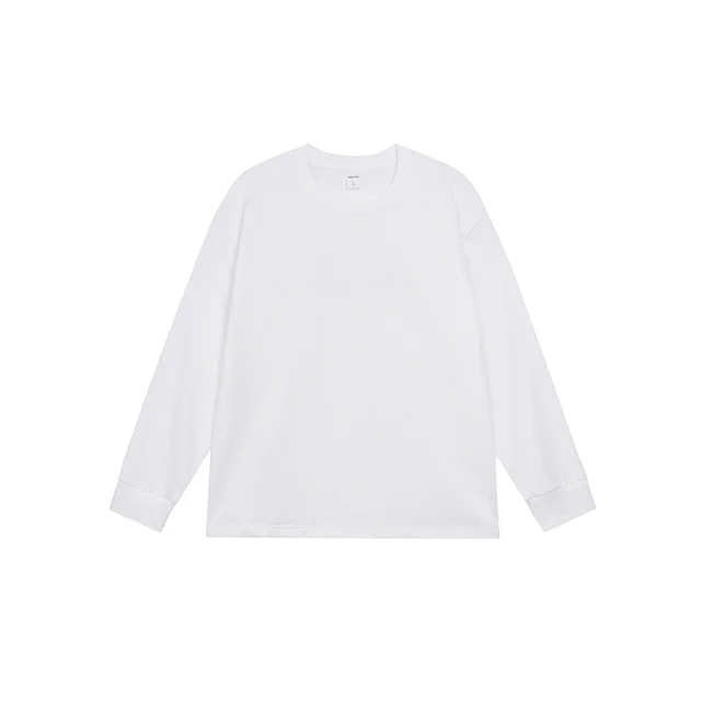 Fall Pure Cotton Long Sleeve Bottoming Shirt White - Shop at LoveMi