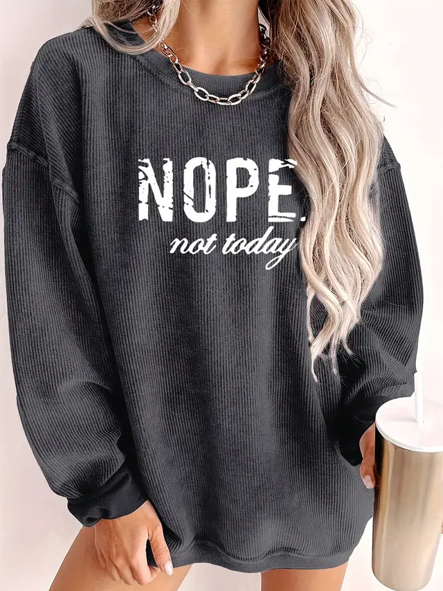 European American Fashion Floral Print Loose Version Long Sleeve T shirt Gray - Shop at LoveMi