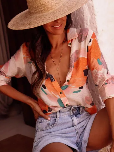 European And American Leisure Holiday Women's Shirt 066 2 M - Shop at LoveMi