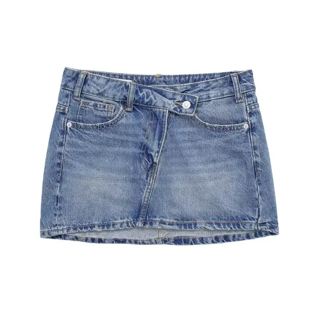 Women's Fashionable All match Casual Denim Mini Skirt Blue - Shop at LoveMi