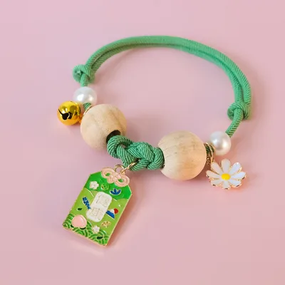 Camphor Wood Cat Mosquito Repellent Carp Cartoon Fortune Collar Green - Shop at LoveMi