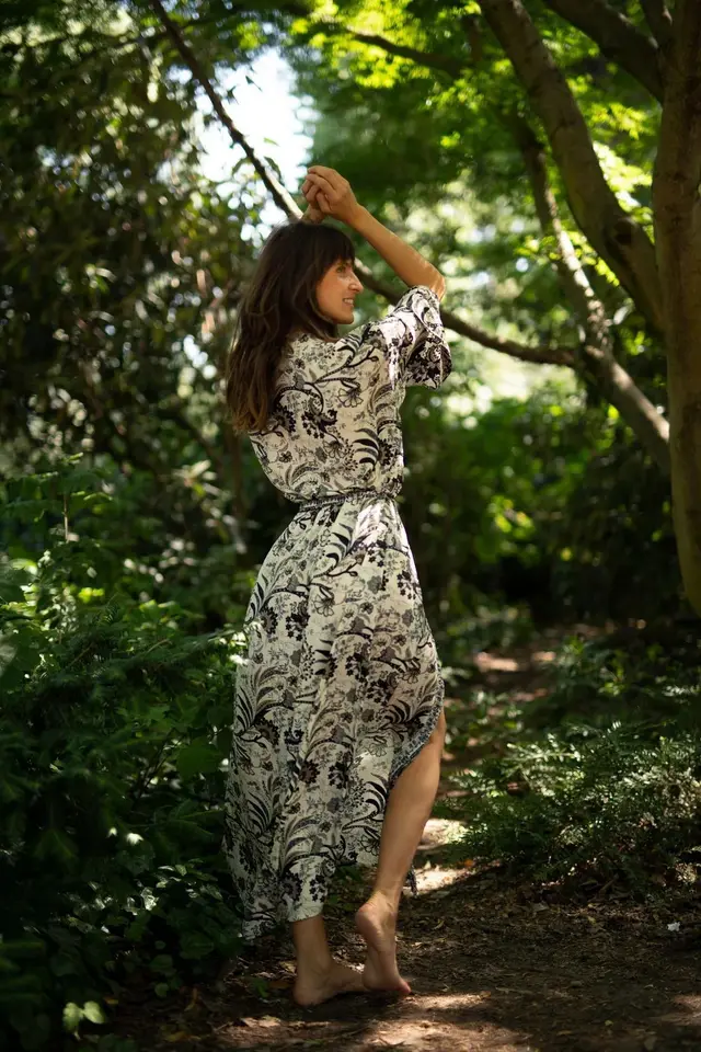 Sunscreen Cotton Printed Thin Beach Bikini Women's Overall Black And White - Shop at LoveMi