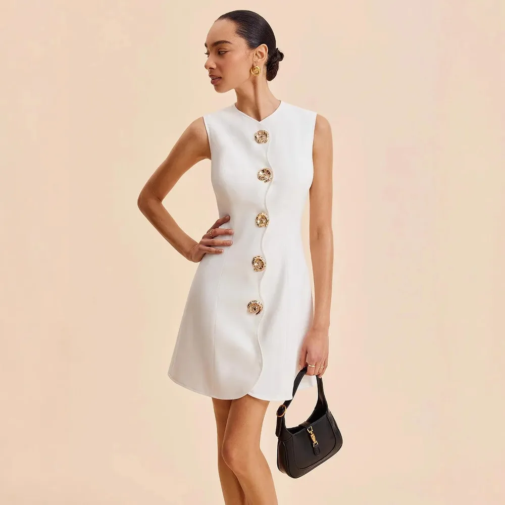 Women's Elegant Fashion Personalised Cardigan Dress - White - View 1