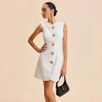 Women's Elegant Fashion Personalized Cardigan Dress - White