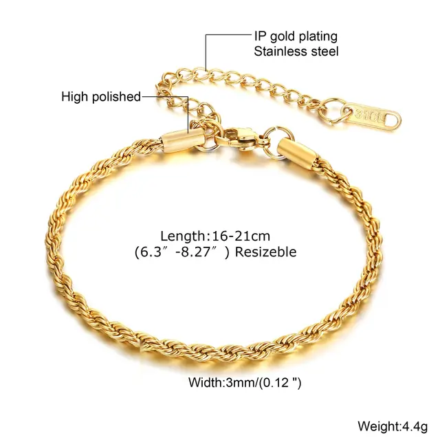 Snake Bone Hemp Flowers Chain Simple Hand Jewelry Br979G163 - Shop at LoveMi