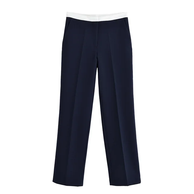 Contrast Color Trim Short Sleeve Jacket Trousers Suit Pants - Shop at LoveMi