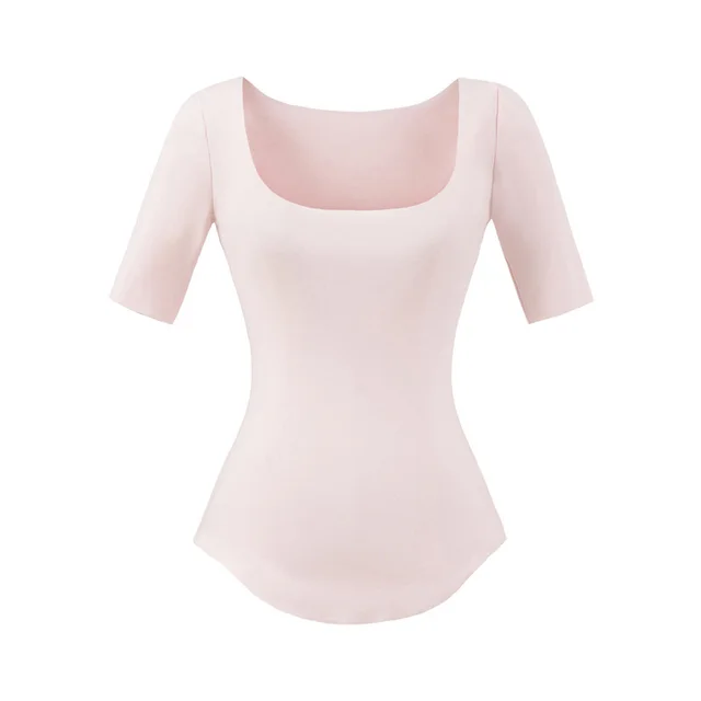Women's SpringSummer New Half Sleeve Bottoming Top Pink - Shop at LoveMi