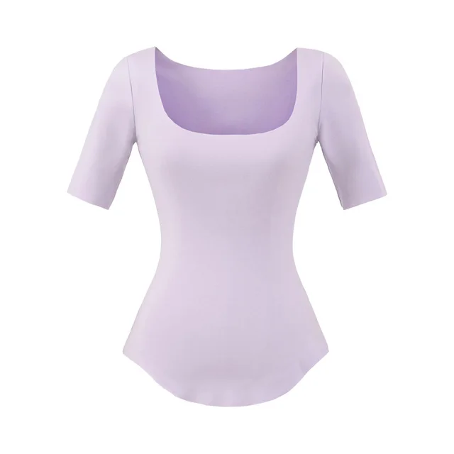Women's SpringSummer New Half Sleeve Bottoming Top Purple - Shop at LoveMi