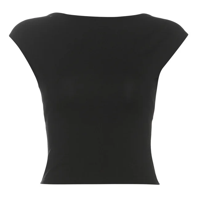 European And American Fashion & Trend Women's Sleeveless Hollow Backless Printed Slim Top Black - Shop at LoveMi