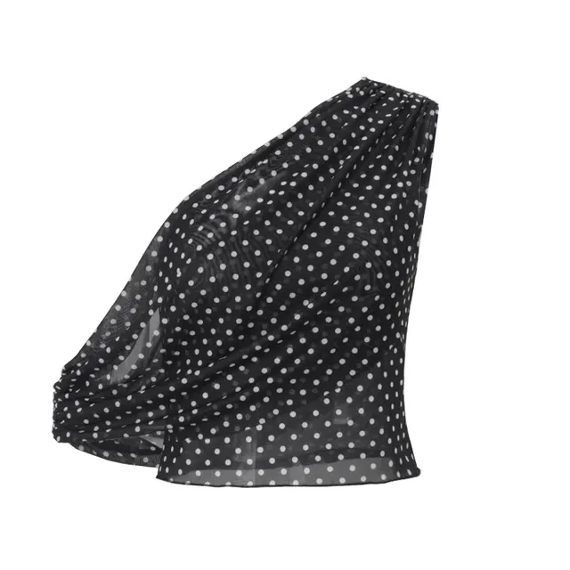 Dot Sexy Shoulder Retro Easy Matching Sleeveless Top Black - Shop at LoveMi
