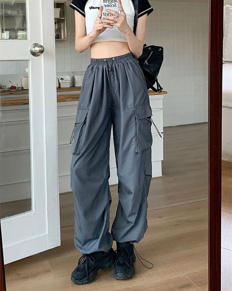 Ultra thin Wide leg Design Ankle tied Dancing Trousers Summer Gray - Shop at LoveMi
