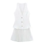 Women's Fashion Stitching Mini Sleeveless Dress