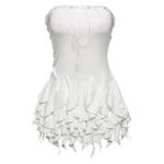 European And American Ins Style Tight Design Tassel Tube Top Sexy Vest - White