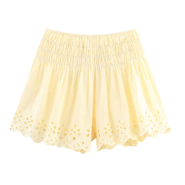 Embroidered Poplin Sleeveless Sling Casual Shorts Suit Pants - Shop at LoveMi