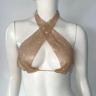 Top Metal Tied Spaghetti Strap - Gold