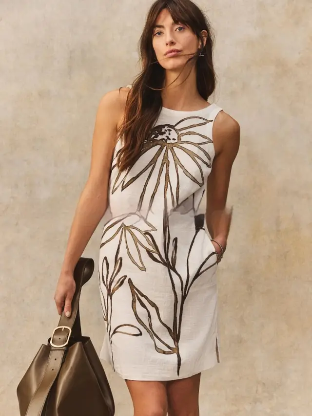 Women's Casual Printing Plus Size Loose Dress White - Shop at LoveMi