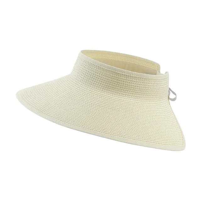 Wide Brim Beach Horse Tail Women's Foldable Sun Hat Milky White - Shop at LoveMi